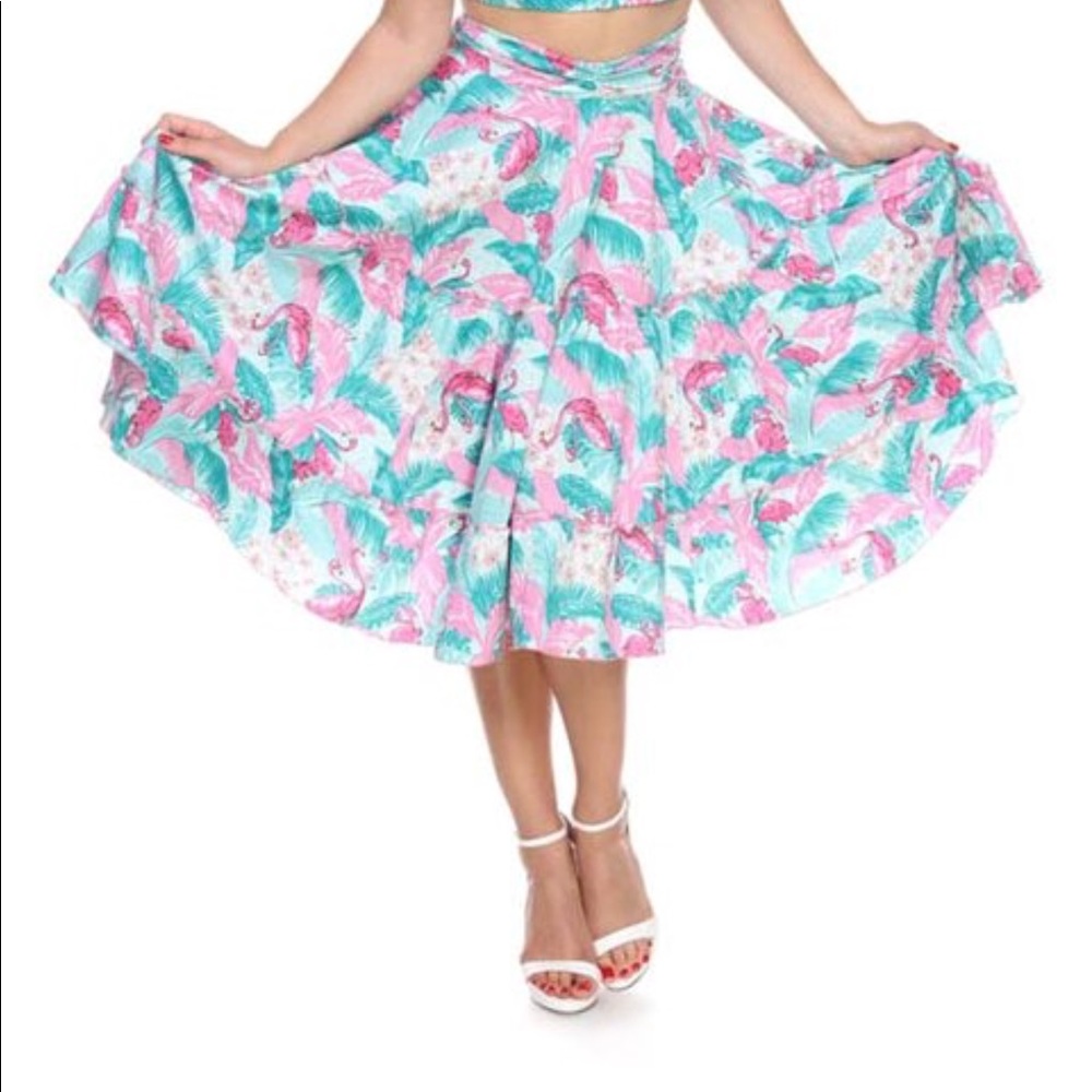 Bettie Page flamingo skirt